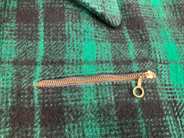 ヴィンテージ vintage 60’s~70's 60~70年代 JOHNSON WOOLEN MILLS ハンティング スポーツジャケット ブルゾン ブロックチェック TALON ZIP タロン - ジャケット グリーン フリーサイズ 101MT-3621