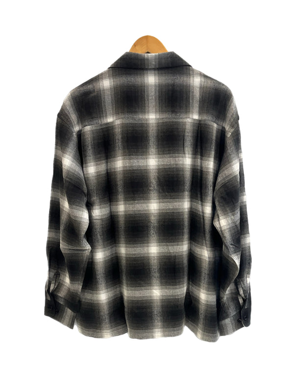 ラディアル RADIALL BELAIR - OPEN COLLARED SHIRT L/S オープンカラーシャツ オンブレチェック 黒×白 チェック柄 RAD-24SS-SH004 長袖シャツ マルチカラー Lサイズ 101MT-5143