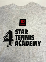 US古着 wilson ウィルソン ALL Sport ロゴプリント Star Tennis Academy アメリカ製 シングルステッチ XL Tシャツ グレー LLサイズ 101MT-4530