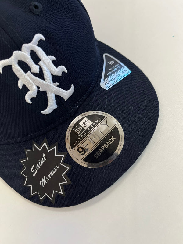 セントマイケル SAINT MICHAEL SAINT Mxxxxxx ニューエラ NEWERA Retro Crown 9FIFTY MX Cap NAVY 紺 刺繍 帽子 メンズ帽子 キャップ ネイビー 101hat-190