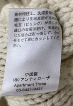 アパートメントスリー Apartment Three Chunky Cable-Knit Sweater ATISN0922001 セーター 無地 ホワイト 2サイズ 201MT-2504