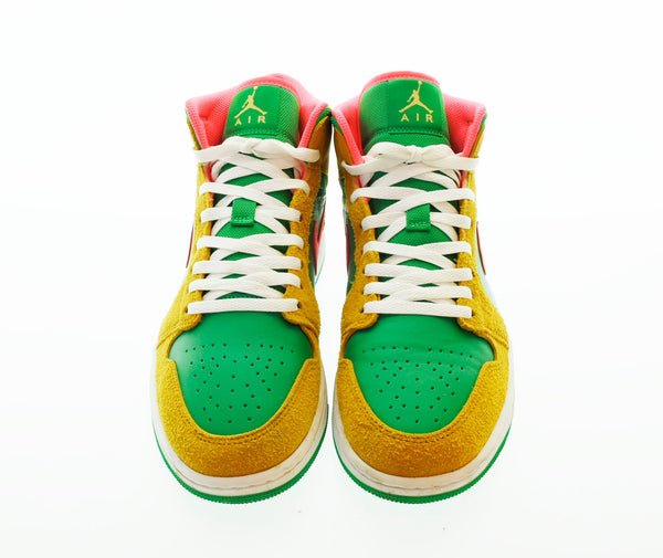 ナイキ NIKE AIR JORDAN 1 MID SE エア ジョーダン 1 ミッド Wheat and Water Melon DX4332-700 メンズ靴 スニーカー グリーン 27.5cm 103S-454