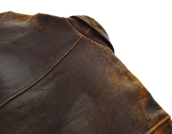 アヴィレックス AVIREX A-2 Flight Jacket レザージャケット フライトジャケット ジャケット ブラウン Sサイズ 103MT-3519