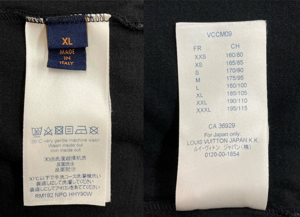 ルイヴィトン LOUIS VUITTON 19AW LV SMOKE PRINT TEE スモーク プリント Tシャツ 半袖 両面 黒 RM192 NPG HHY90W Tシャツ プリント ブラック XLサイズ 104MT-1283