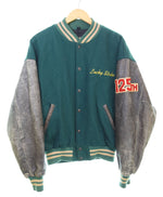 ラッキーストライク LUCKY STRIKE 125TH 125周年 ARM LEATHER WOOL STADIUM JACKET VARCITY JACKET アーム レザー ウール スタジャン  ジャケット グリーン Lサイズ 103MT-2571