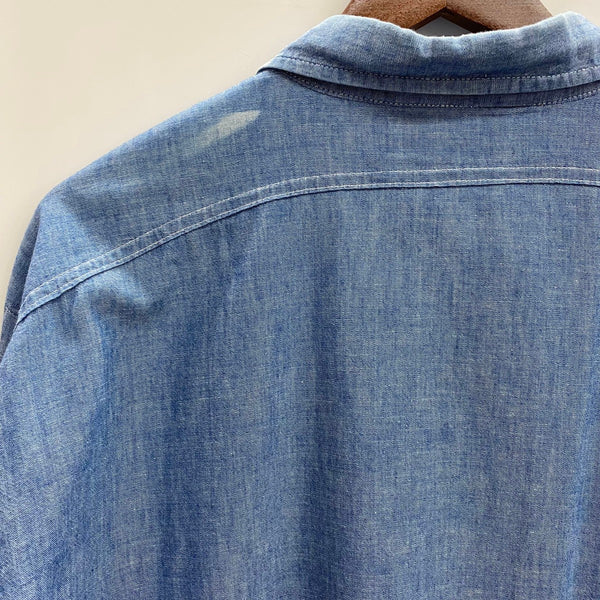 【曜日割引対象外】 ヴィンテージ vintage 70's ビッグヤンク BIG YANK シャンブレーシャツ 長袖シャツ ブルー 201MT-4382 VB