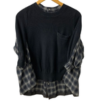 サカイ sacai 20AW シャツドッキングニット 20-04871 セーター ブラック 201LT-450