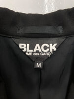 コムデギャルソン COMME des GARCONS BLACK LONG COAT ロング コート ドッキング ボタン チェスター アウター ジャケット 黒 1E-J009 ジャケット 無地 ブラック Mサイズ 104MT-1551