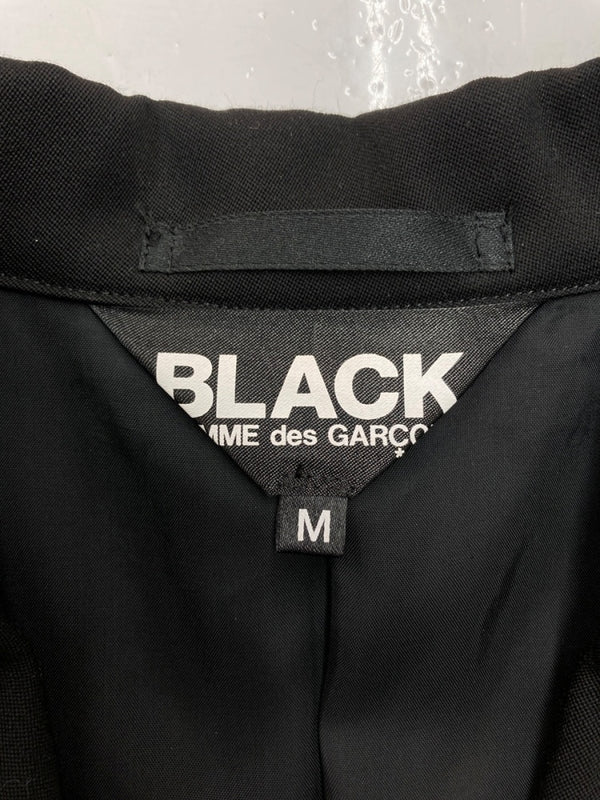 コムデギャルソン COMME des GARCONS BLACK LONG COAT ロング コート ドッキング ボタン チェスター アウター ジャケット 黒 1E-J009 ジャケット 無地 ブラック Mサイズ 104MT-1551