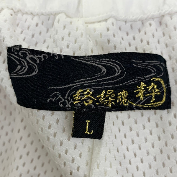 絡繰魂 真夏のシャツ 桜満開×茜鯉 昇華転写 アロハ 開襟 212862 セットアップ ホワイト Lサイズ 201MT-3995