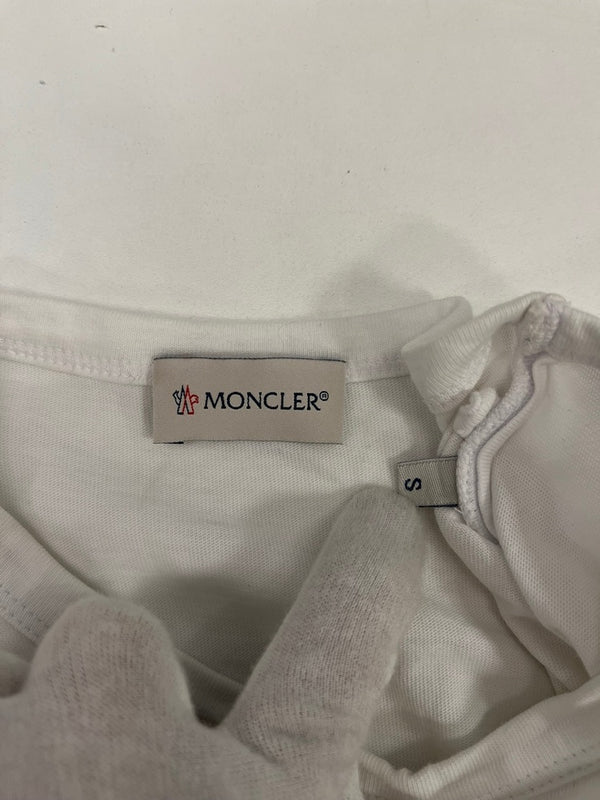 モンクレール MONCLER LUNGA LS T-SHIRT メッシュ切り替え 白 C-SCOM-20-40419 ロンT ホワイト Sサイズ 101MT-5115