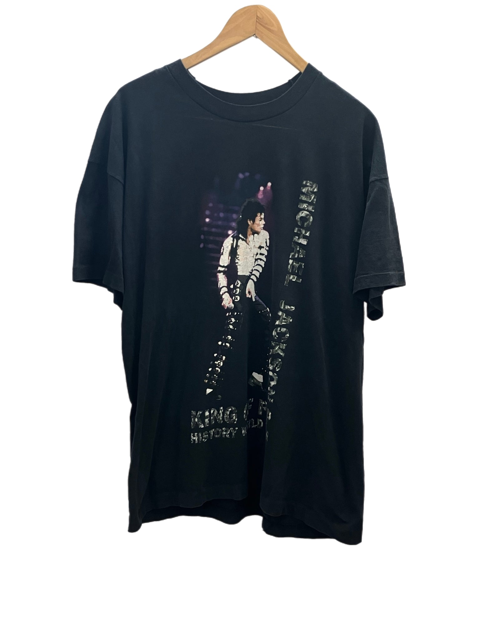 ヴィンテージ vintage 90's 90s SCREEN STARS MICHAEL JACKSON マイケルジャクソンKING OF POP  HISTORY WORLD TOUR ツアーT - Tシャツ ブラック フリーサイズ 101MT-3192 | 古着通販のドンドンサガール