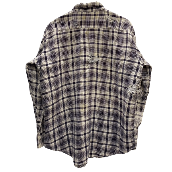 【曜日割引対象外】 ヴィンテージ vintage 60's PILGRIM プリントネルシャツ 長袖シャツ ホワイト 17-17 1/2サイズ 201MT-4720 VB