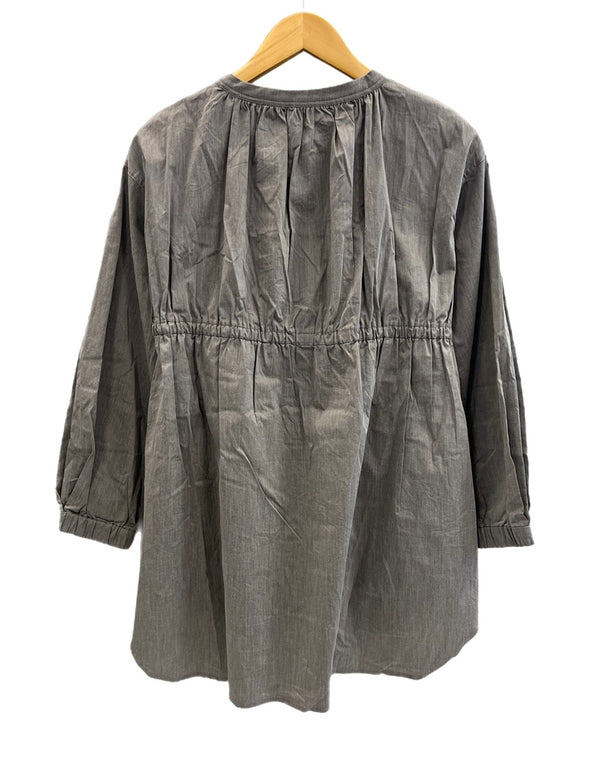 アワーホーム OURHOME 後ろギャザーのきれいめブラウス 日本製 長袖 FREEサイズ C412007 長袖シャツ グレー フリーサイズ 101LT-164
