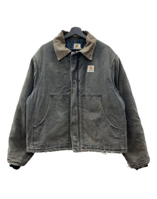 カーハート Carhartt DUCK TRADITIONAL JACKET ダック トラディショナル ジャケット ジップアップ デトロイト ワーク アウター 黒 ジャケット ロゴ ブラック 104MT-1768