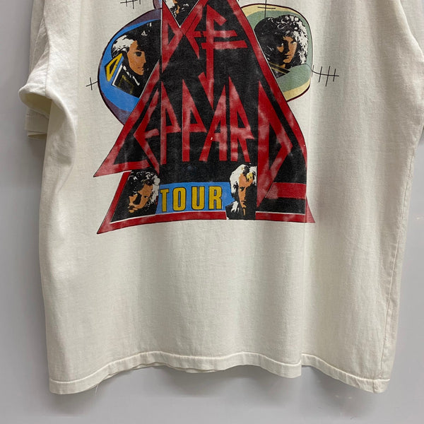 【曜日割引対象外】 ヴィンテージ vintage 90's DEF LEPPARD Hysteria USA製 ツアー Tシャツ ホワイト ONEサイズ 201MT-4087 VB