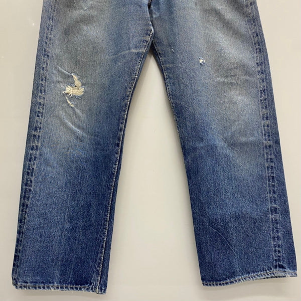 【曜日割引対象外】 リーバイス Levi's 60's 501XX 紙パッチ オフセット Vステッチ 隠しリベット足長R W32 デニム ブルー 201MB-1105 VB