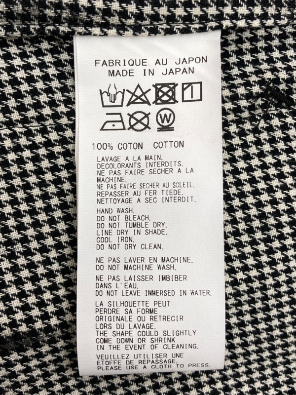 ヨウジヤマモト Yohji Yamamoto POUR HOMME ROLLER PRINT LONG BLOUSE ローラー プリント ロング ブラウス 千鳥柄 長袖 灰 HG-B26-043 サイズ 3 コート 総柄 グレー 104MT-1575