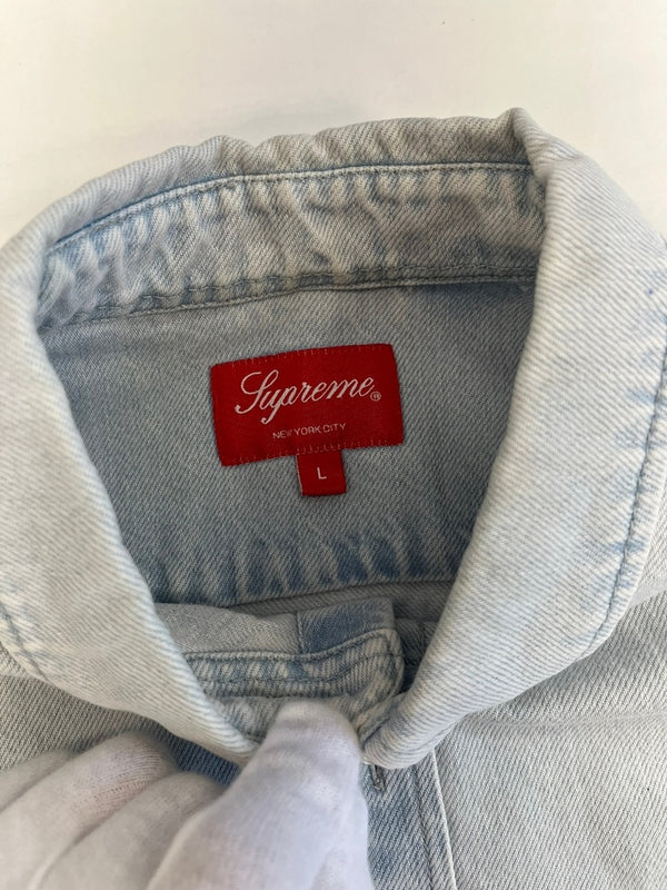 シュプリーム SUPREME 24SS Small Box Logo Denim Shirt Washed スモールボックスロゴ デニムシャツ 青 長袖シャツ ブルー Lサイズ 101MT-5044