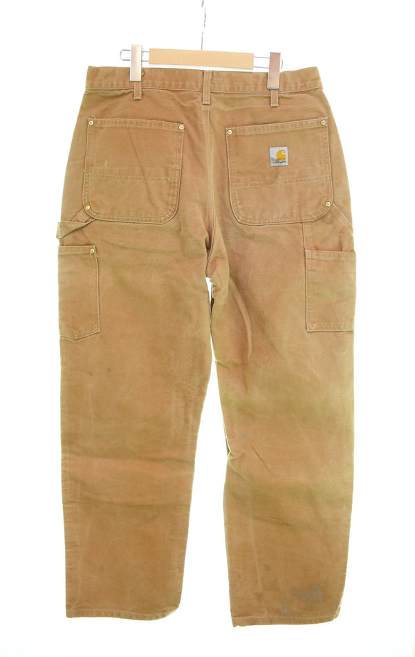 カーハート Carhartt DOUBLE FRONT WORK DUNGAREE ダブルニー ダック ペインターパンツ 34×30 茶 ボトムスその他 ブラウン 34 103MB-427
