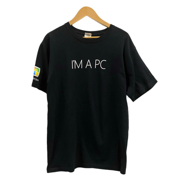 US US古着 00's 00s Y2K anvil Microsoft I'M A PC マイクロソフト 企業モノ プロモーション アドバタイジング Tシャツ ブラック Mサイズ 101MT-4938