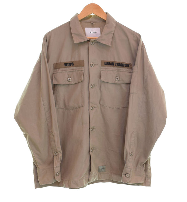 ダブルタップス WTAPS 21AW BUDS LS COTTON SERGE バッツ ロングスリーブ シャツ コットン コヨーテブラウン ミリタリー 212BRDT-SHM02 2 ジャケット カーキ 103MT-2502
