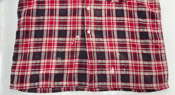 ヴィンテージ vintage 60s～ 60年代 Wash'n Wear プリントネル プリネル 赤 サイズ 16～16 1/2 長袖シャツ チェック マルチカラー 104MT-1305