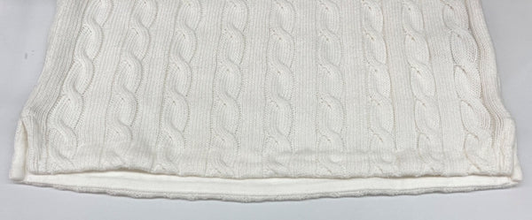 ラルフローレン RalphLauren ポロ POLO Mini Dress ケーブル コットン ニット ミニ ドレス ポロシャツ シグネチャー スリムフィット ロゴ刺繍 IVORY アイボリー オフホワイト ワンピース ワンポイント ホワイト Mサイズ 104LT-191