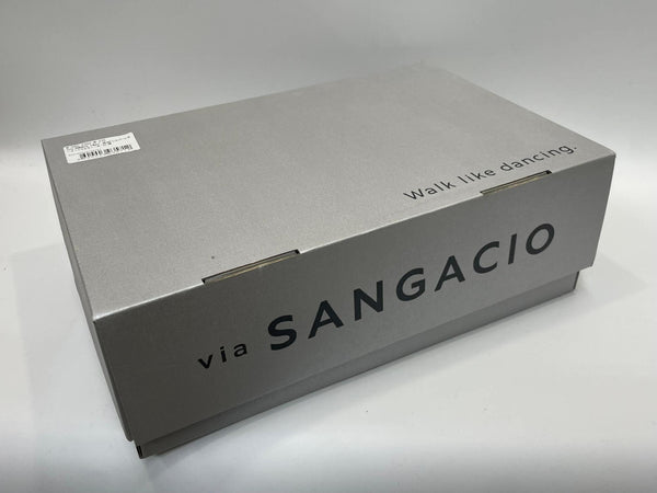 サンガッチョ via SANGACIO ×Wako’s Room ワコーズルーム シルバーレザー×グレースエード イニシャルM レディース靴 スニーカー シルバー 23.5cm 601sh-54