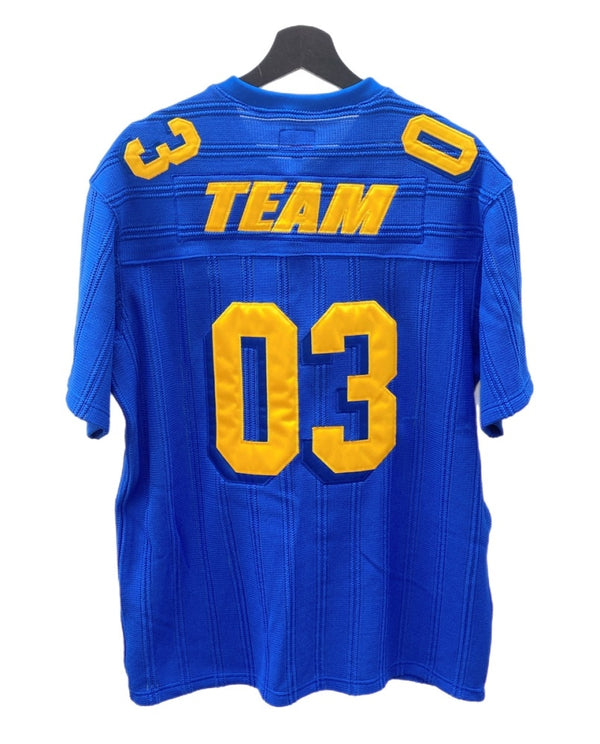 シュプリーム SUPREME 21SS Mesh Stripe Football Jersey メッシュ ストライプ フットサル ジャージ 青 Tシャツ ロゴ ブルー Mサイズ 104MT-1706