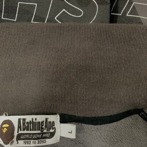 ア ベイシング エイプ A BATHING APE ハーフジップ スウェット ブラック Lサイズ 201MT-4371