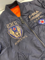 アヴィレックス AVIREX AVIATIONNOSE ART FLYNG SHARKS フライングシャークス MA-1 フライトジャケット MILITARY ミリタリー 6172151 XL ジャケット ネイビー LLサイズ 101MT-3747