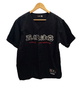 ブラックアイパッチ BlackEyePatch × WILDSIDE NOIR EYE PATCH Baseball T-shirt ベースボールシャツ 取扱注意 黒  半袖シャツ ロゴ ブラック Mサイズ 101MT-2107