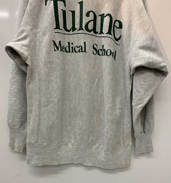 【曜日割引対象外】 チャンピオン Champion 90's REVERSE WEAVE USA製 Tulane Medical スウェット グレー 2XLサイズ 201MT-2912 VB