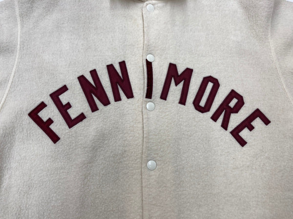 ヴィンテージ vintage 50s 50年代 Badger Sporting Goods ベースボールシャツ アーチロゴ フリース 白 サイズ 40 半袖シャツ ロゴ ホワイト 104MT-1907