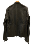 バーバリー Burberry BLACK LABEL ブラックレーベル ライダースジャケット レザージャケット 本革 羊革 黒 D1F06-259-09 ジャケット ブラック Lサイズ 101MT-3388