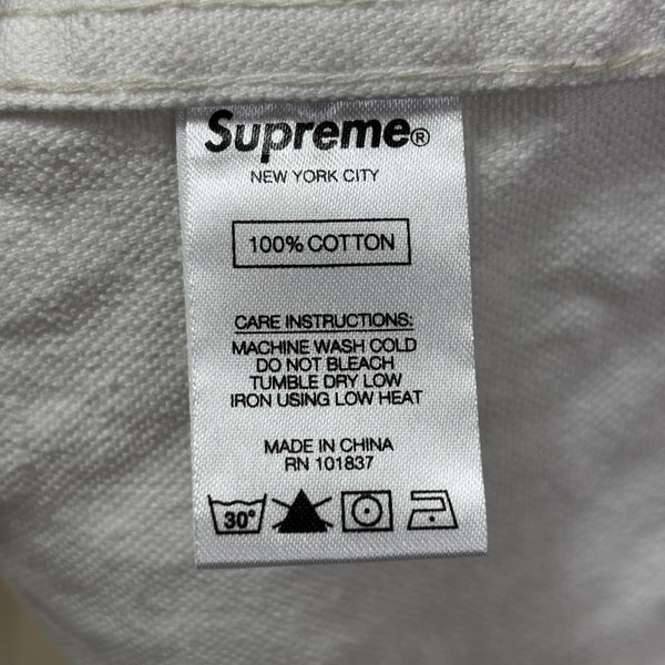 シュプリーム SUPREME 20FW Logo Taping Work Shirt ジャケット ホワイト Mサイズ 201MT-3289