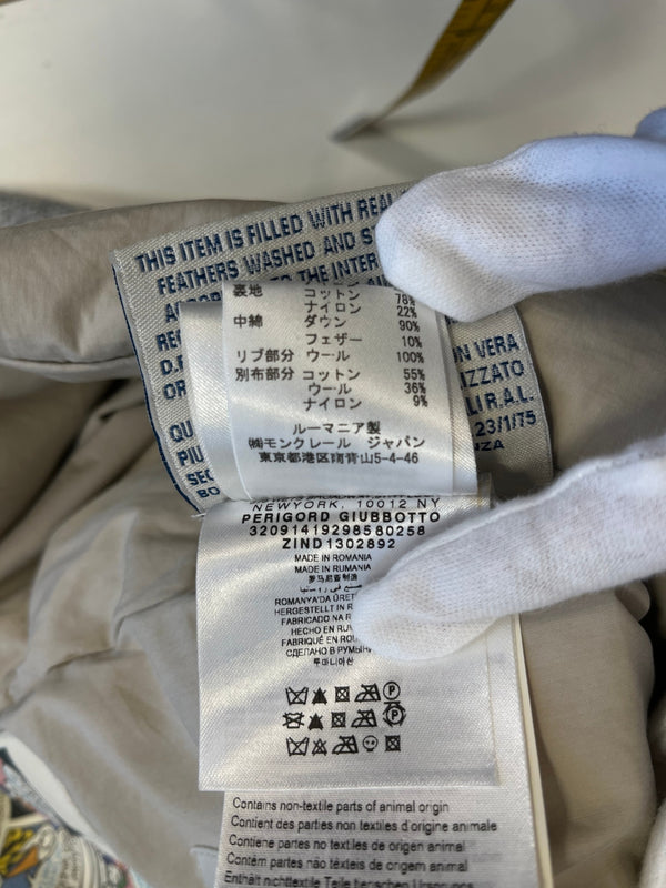 モンクレール MONCLER ニット切替 ダウンジャケット フード グレー サイズ0 ジャケット ベージュ 101MT-5437