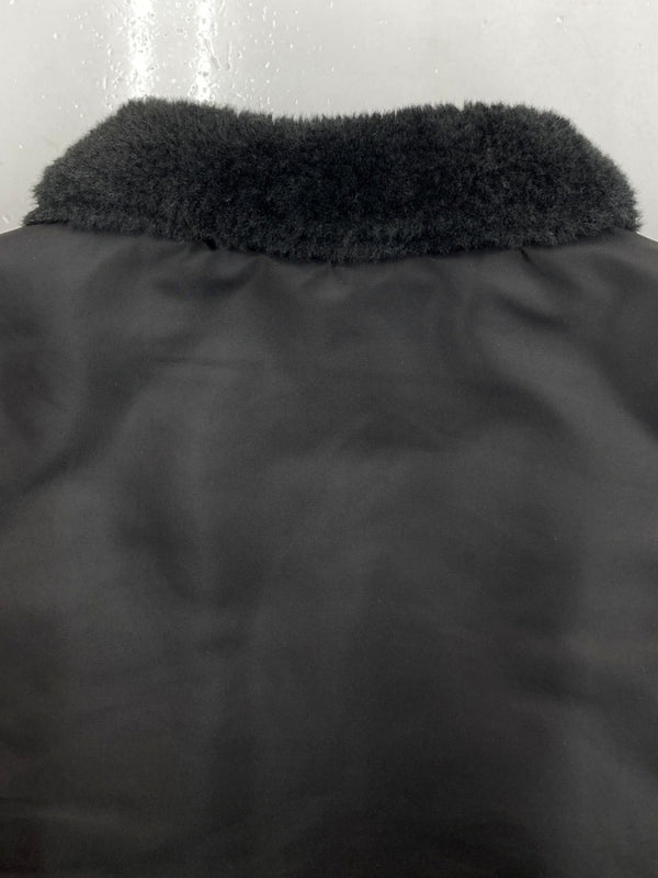 ヒューストン HOUSTON NYLON N-1 DECK JACKET ナイロン デッキ ジャケット 襟ボア ジップアップ アウター 黒 51459 ジャケット プリント ブラック Lサイズ 104MT-1433