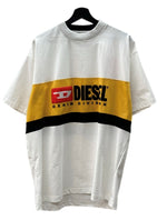 ディーゼル DIESEL T STREAP DIVISION ロゴ Tシャツ クルーネック 半袖 カットソー 刺繍 白 A03750 Tシャツ ロゴ ホワイト Mサイズ 104MT-1338