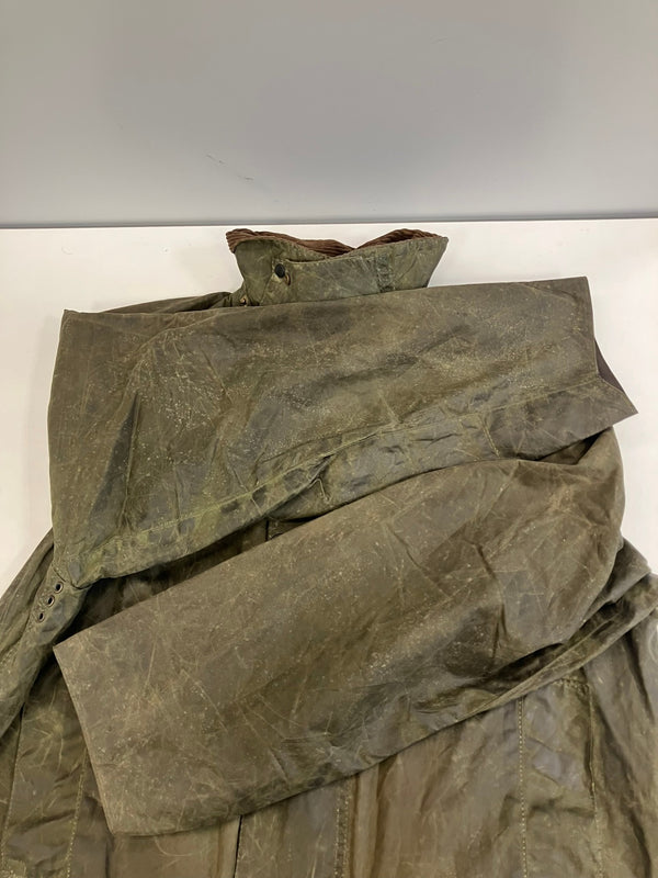 バブアー BARBOUR 90's 90年代 3ワラント GAMEFAIR ゲームフェア ワックス コットン オイルドジャケット ハーフコート VINTAGE ヴィンテージ A123 C38 ジャケット カーキ 101MT-5236