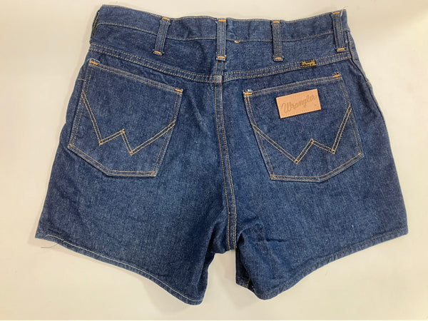 ラングラー Wrangler 60's～ 60年代～ BLUE BELL ブルーベル レザーパッチ ベル無し 11MWZ 13MWZ PRENTICE ZIPPER カムロック 両爪 デニム ショーツ made in USA アメリカ製 ハーフパンツ ブルー W33L31 101MB-682