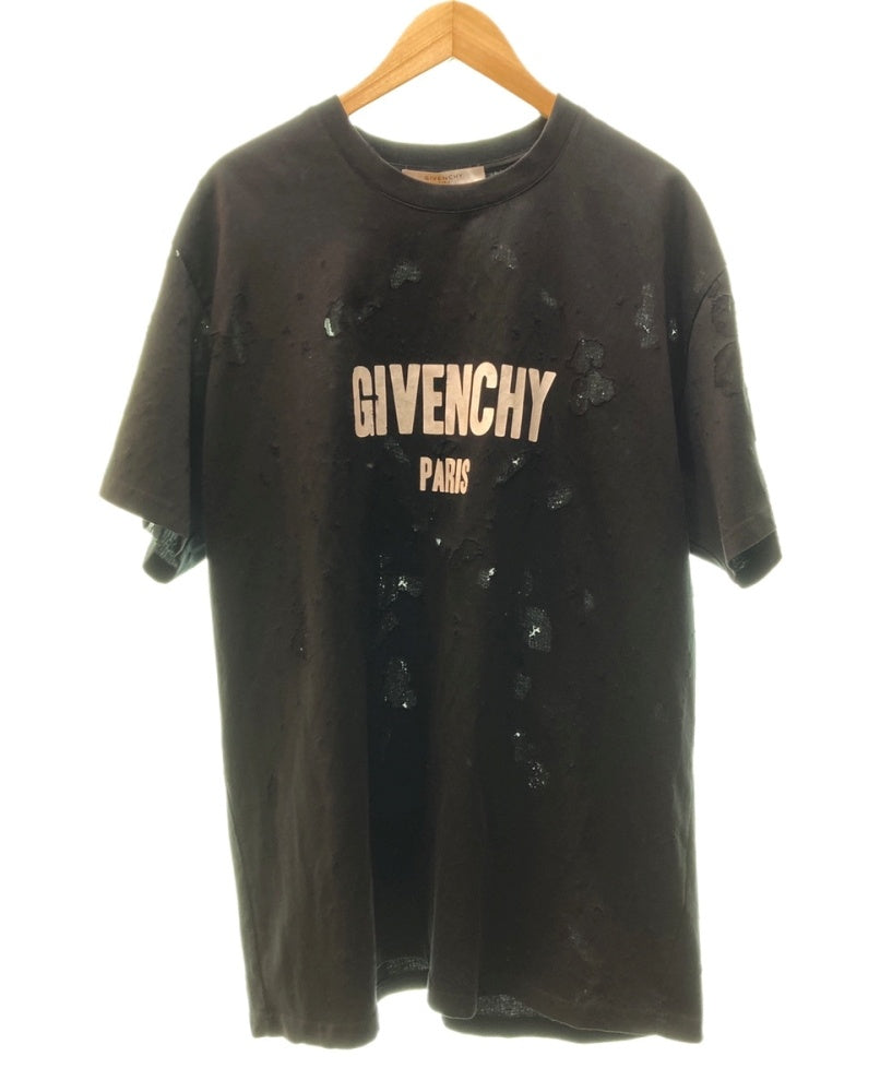 ジバンシィ GIVENCHY 19SS デストロイ加工 ロゴ プリント Tシャツ 半袖 