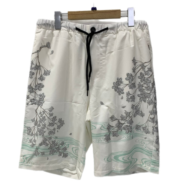 絡繰魂 真夏のシャツ 桜満開×茜鯉 昇華転写 アロハ 開襟 212862 セットアップ ホワイト Lサイズ 201MT-3995