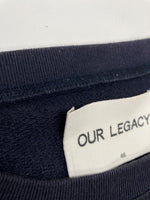 アワーレガシー OUR LEGACY STRIPE SWEATSHIRT ストライプ スウェットシャツ 切り替え トレーナー 長袖 紺 サイズ 46 スウェット ストライプ ネイビー 104MT-2211