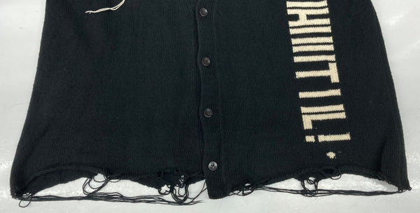 ダブレット doublet 20SS HIDDEN MESSAGE CARDIGAN メッセージ カーディガン ニット オーバーサイズ 黒 20SS21KN29 カーディガン 総柄 ブラック Lサイズ 104MT-1131