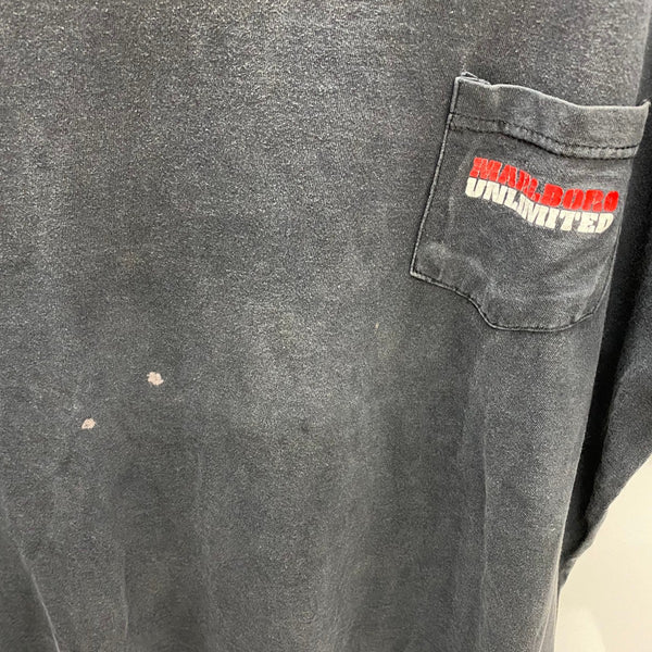 【曜日割引対象外】 ヴィンテージ vintage 90's マルボロ Marlboro リザード Lizard ポケットTシャツ Tシャツ ブラック XLサイズ 201MT-4295 VB