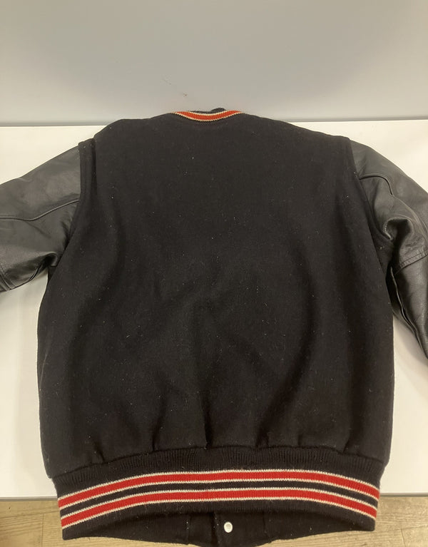 バトウィン BUTWIN 80's 80年代 黒タグ ウールメルトン スタジャン varsity jacket  袖レザー アメリカ製 MADE IN USA VINTAGE ヴィンテージ   ジャケット ブラック Sサイズ 101MT-5018
