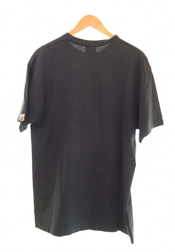 アベイシングエイプ A BATHING APE ABCカモ GO! APE ロゴ プリント クルーネックTシャツ 半袖Tシャツ Tシャツ ブラック 103MT-2580