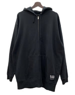 ヨウジヤマモト Yohji Yamamoto BLACK Scandal LOGO ZIPUP PARKER ロゴ ジップアップ パーカー フーディ スウェット 黒 HC-T92-993 サイズ 3 パーカ 刺繍 ブラック 104MT-2220
